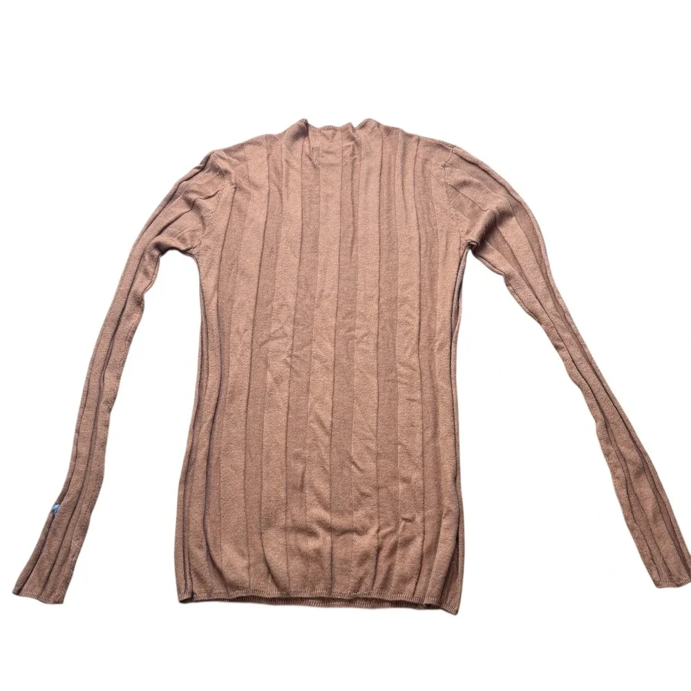 MNG Basics 100% Cashmere Ribbed Long Sleeve Sweater Size XS Cozycore Minimalist‎